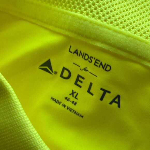 Lands End Delta Airlines Uniform Polo Shirt Reflective Crew Work Yellow XL G313 - Picture 8 of 10